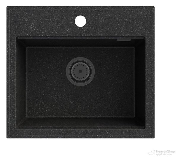 Gamma Modern 5055, 1-komorový granitový drez 560x500x210 mm, čierna škvrnitá, GMA-ZM-55-BP