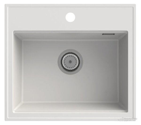 Gamma Modern 5055, 1-komorový granitový drez 560x500x210 mm, biela, GMA-ZM-55-WH