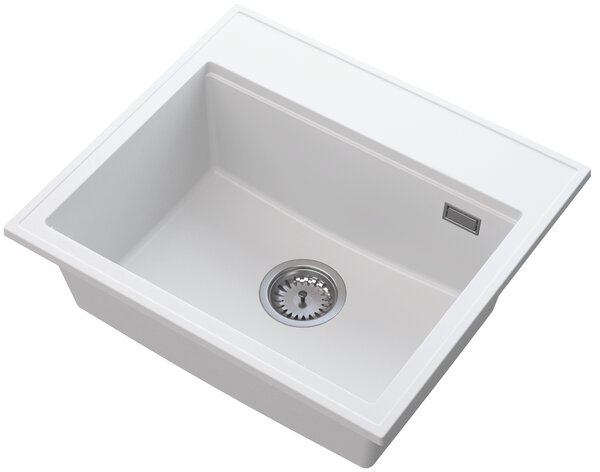 Gamma Modern 5055, 1-komorový granitový drez 560x500x210 mm, biela, GMA-ZM-55-WH