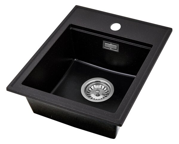 Gamma Modern 4050, 1-komorový granitový drez 400x500x180 mm, čierna so zlatými bodmi, GMA-ZM-4050-GD