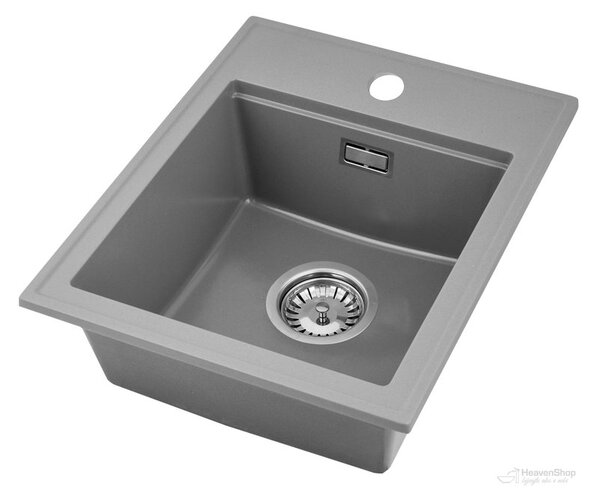 Gamma Modern 4050, 1-komorový granitový drez 400x500x180 mm, šedá, GMA-ZM-4050-G