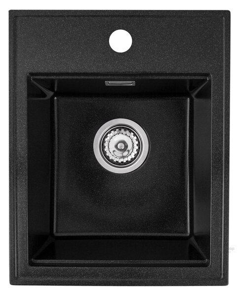 Gamma Modern 4050, 1-komorový granitový drez 400x500x180 mm, čierna škvrnitá, GMA-ZM-4050-BP