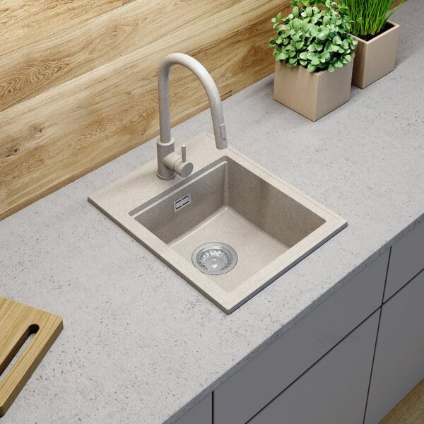 Gamma Modern 4050, 1-komorový granitový drez 400x500x180 mm, béžová, GMA-ZM-4050-B
