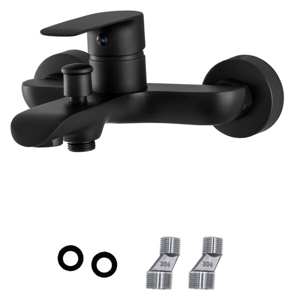 Gamma Pico, nástenná vaňová batéria 150mm, čierna matná, GMA-BPOW-BK