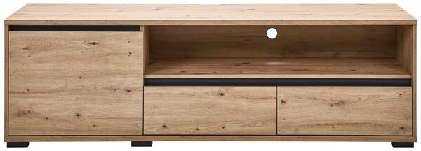 NÍZKA KOMODA, antracitová, farba duba, 180/55/48 cm Carryhome - TV nábytok