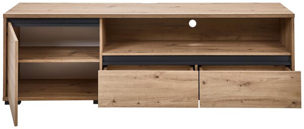 NÍZKA KOMODA, antracitová, farba duba, 180/55/48 cm Carryhome - TV nábytok