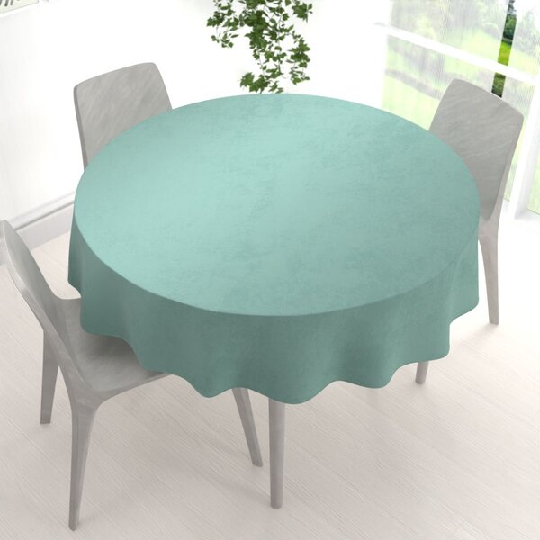 Biante Veľký zamatový okrúhly obrus Velvet Premium SVP-048 Pastelová ľadovo zelená Ø 150 cm