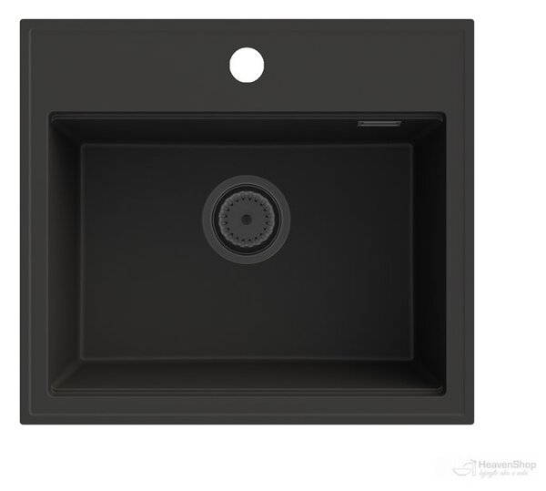 Gamma Modern 5055, 1-komorový granitový drez 560x500x210 mm, čierna, GMA-ZM-55-BK