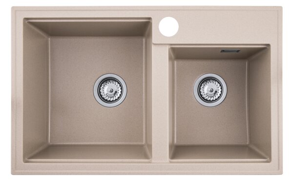 Gamma Modern 8020, 2-komorový granitový drez 795x495x210 mm, béžová, GMA-KAT00047