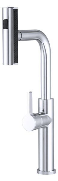 Gamma Rotary, vysoká drezová batéria s výsuvným výtokom h-415, chrómová, GMA-BR-CH