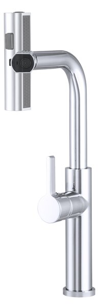 Gamma Rotary, vysoká drezová batéria s výsuvným výtokom h-415, chrómová, GMA-BR-CH