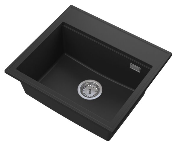 Gamma Modern 5055, 1-komorový granitový drez 560x500x210 mm, čierna, GMA-ZM-55-BK