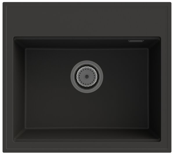 Gamma Modern 5055, 1-komorový granitový drez 560x500x210 mm, čierna, GMA-ZM-55-BK