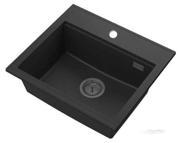 Gamma Modern 5055, 1-komorový granitový drez 560x500x210 mm, čierna, GMA-ZM-55-BK