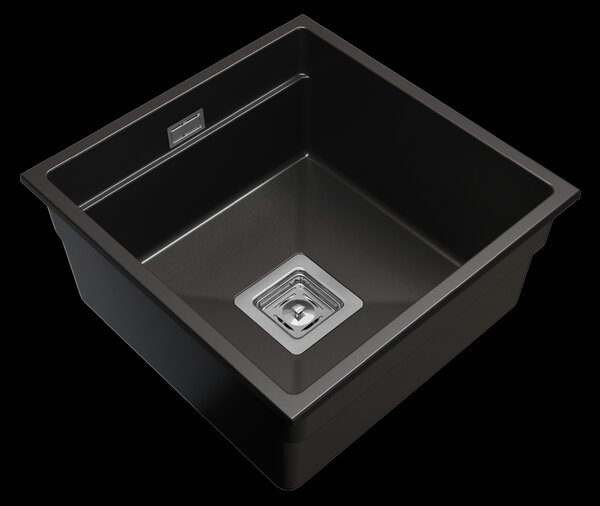 Gamma Decor 4445, 1-komorový granitový drez 440x450x215 mm, čierna, GMA-ZLE000128