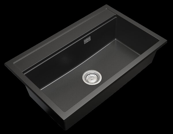 Gamma Advance, 1-komorový granitový drez 805x505x210 mm, čierna, GMA-ZLE000120