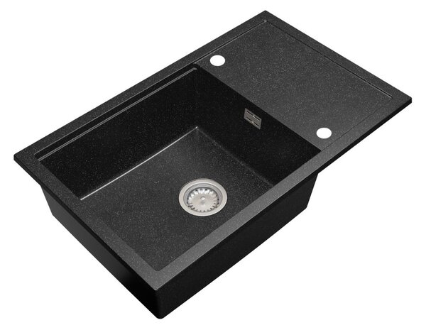 Gamma Advance 8050, 1-komorový granitový drez 800x500x210 mm, čierna škvrnitá, GMA-ZLE000147