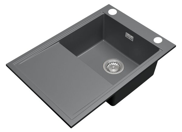 Gamma Design 7050, 1-komorový granitový drez 700x480x205 mm, šedá, GMA-ZLE000132