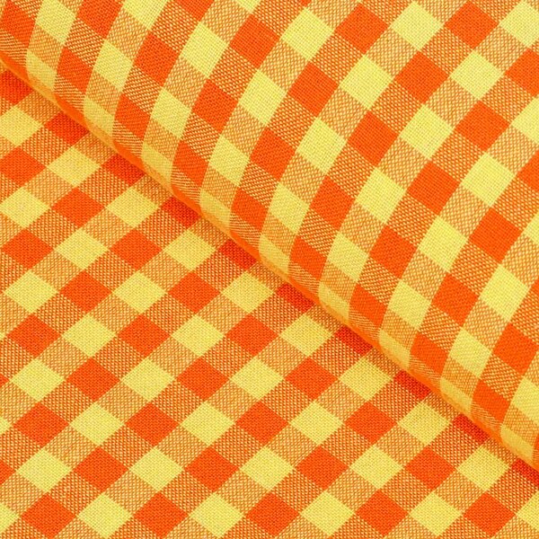 Biante Bavlnený štvorcový obrus Olivia OL-006 Oranžovo-žltá kocka malá 40x40 cm