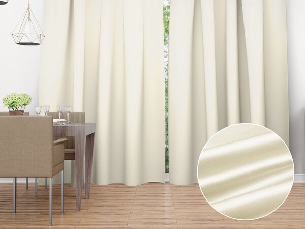 Biante Saténový záves LUX-017 Smotanový 140x180 cm