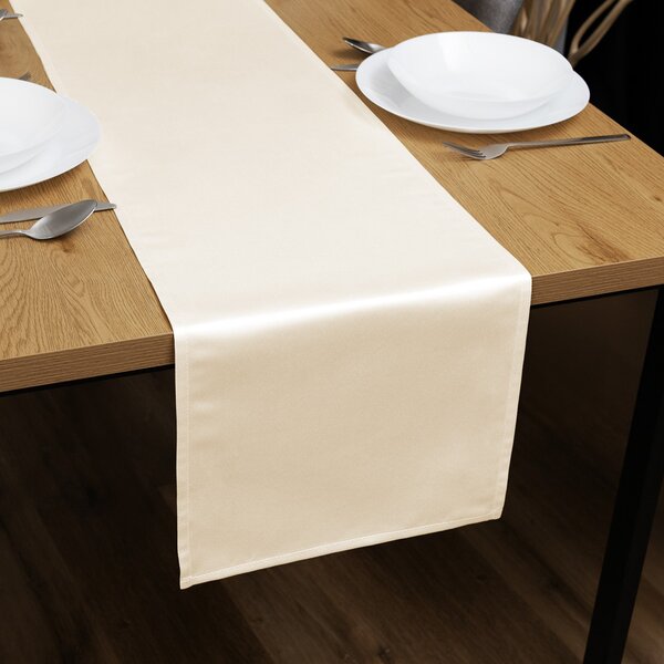 Biante Saténový behúň na stôl polyesterový Satén LUX-032 Krémový 20x120 cm
