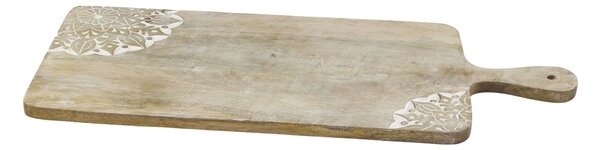 Drevená doštička z mangového dreva s rezbami Tapas Tours - 58*25*2 cm - Chic Antique