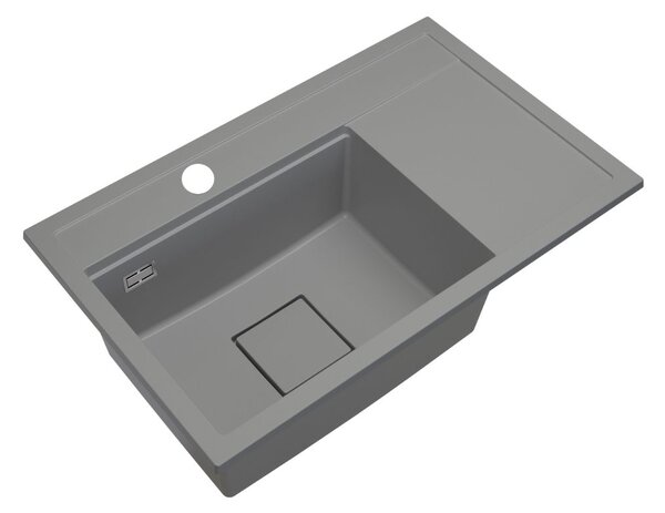 Gamma Quadro 8151, 1-komorový granitový drez 800x500x220 mm, šedá, GMA-ZLE000188