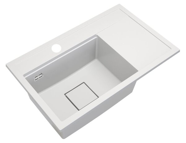 Gamma Quadro 8151, 1-komorový granitový drez 800x500x220 mm, biela, GMA-ZLE000183