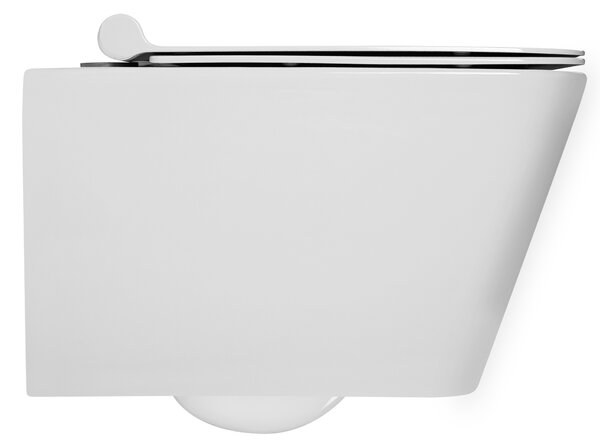 Gamma Mut, závesná WC misa 51x36 cm Rimless s pomaly padajúcim sedadlom, biela lesklá, GMA-MUT-202