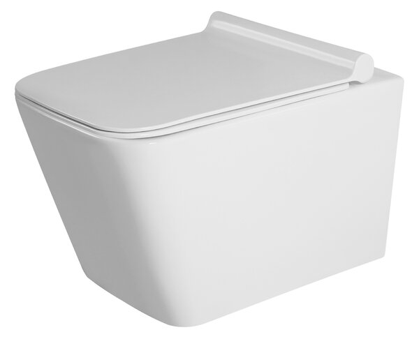 Gamma Mut, závesná WC misa 51x36 cm Rimless s pomaly padajúcim sedadlom, biela lesklá, GMA-MUT-202
