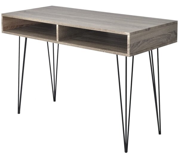 Stôl s 2 poličkami, šedý