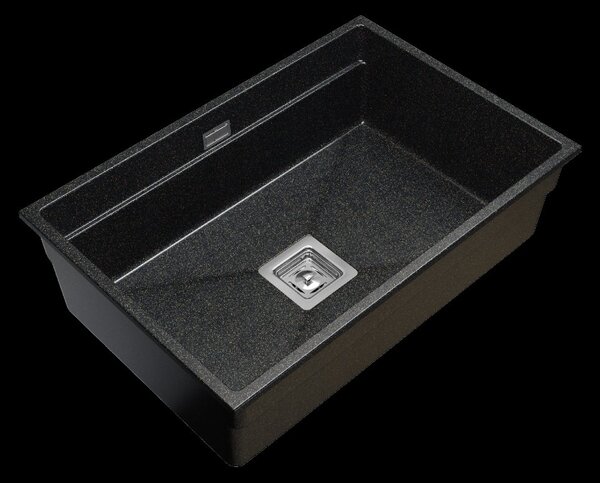 Gamma Decor 7050, 1-komorový granitový drez 700x470x220 mm, čierna so zlatými bodkami, GMA-ZLE000108