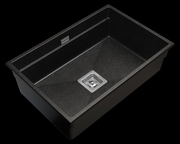 Gamma Decor 7050, 1-komorový granitový drez 700x470x220 mm, čierna škvrnitá, GMA-ZLE000105