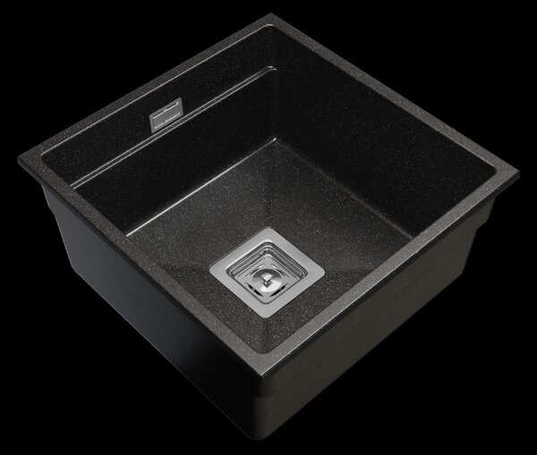 Gamma Decor 4445, 1-komorový granitový drez 440x450x215 mm, čierna škvrnitá, GMA-ZLE000130