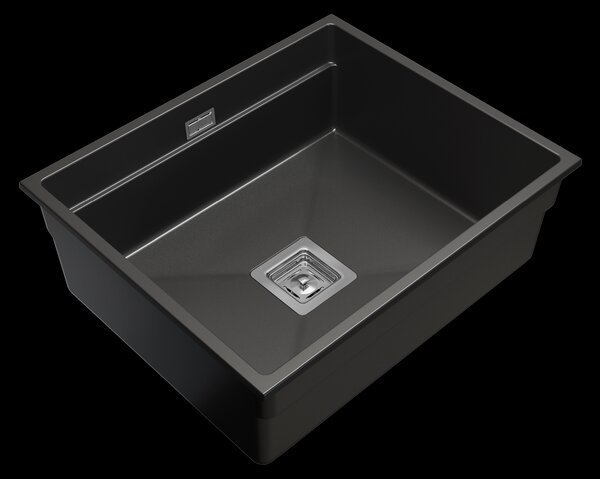 Gamma Decor 6050, 1-komorový granitový drez 600x500x220 mm, čierna, GMA-ZLE000110