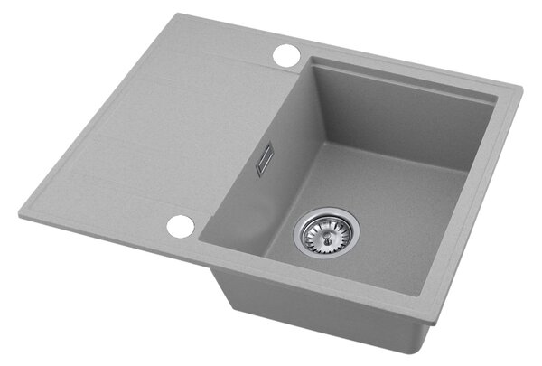 Gamma Modern 6550, 1-komorový granitový drez 650x500x210 mm s krátkym odkvapkávačom, šedá, GMA-ZLE000092
