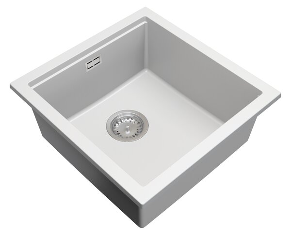Gamma Decor 4850, 1-komorový granitový drez 480x500x215 mm, biela, GMA-ZLE000165