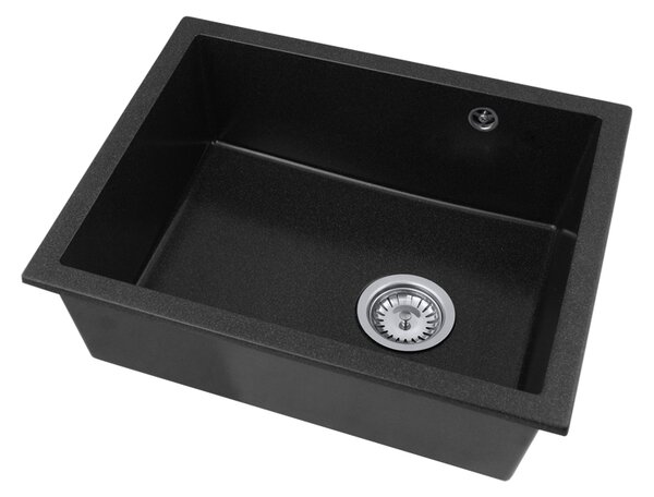 Gamma Decor 5040, 1-komorový granitový drez 560x460x180 mm, čierna škvrnitá, GMA-ZLE000081