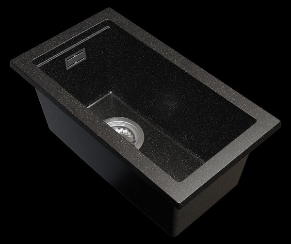 Gamma Decor 2850, 1-komorový granitový drez 280x500x207 mm, čierna škvrnitá, GMA-ZLE000161