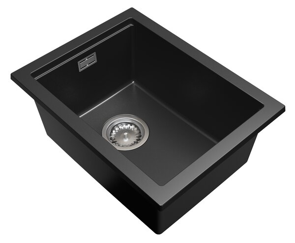 Gamma Decor 3850, 1-komorový granitový drez 380x500x207 mm, čierna, GMA-ZLE000155