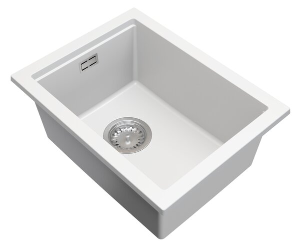 Gamma Decor 3850, 1-komorový granitový drez 380x500x207 mm, biela, GMA-ZLE000158