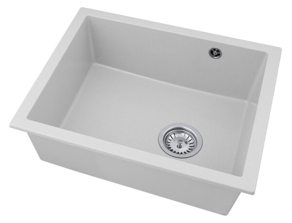 Gamma Decor 5040, 1-komorový granitový drez 560x460x180 mm, biela, GMA-ZLE000082