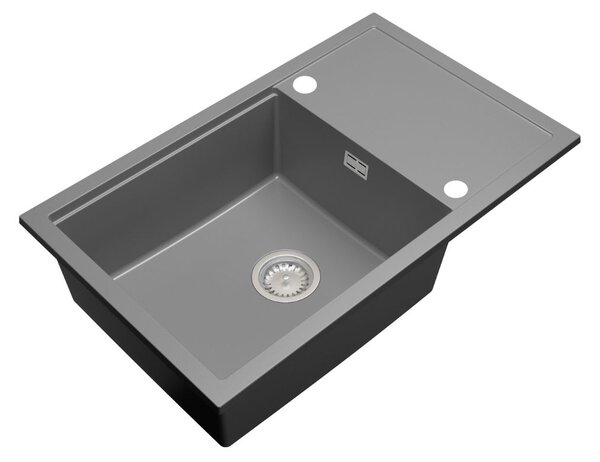 Gamma Advance 8050, 1-komorový granitový drez 800x500x210 mm, šedá, GMA-ZLE000149