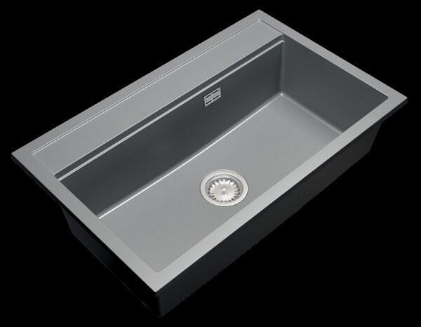 Gamma Advance, 1-komorový granitový drez 805x505x210 mm, šedá, GMA-ZLE000119