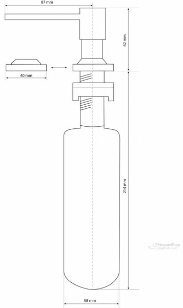 Gamma Quatro, dávkovač saponátu pre kuchynský drez 300ml, grafitová, GMA-DOK-GM