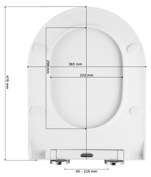 Gamma Verde D8, WC sedadlo 470x365 mm, polypropylén, SoftClose, EasyClean, biela lesklá, GMA-D8