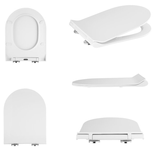 Gamma Verde D8, WC sedadlo 470x365 mm, polypropylén, SoftClose, EasyClean, biela lesklá, GMA-D8