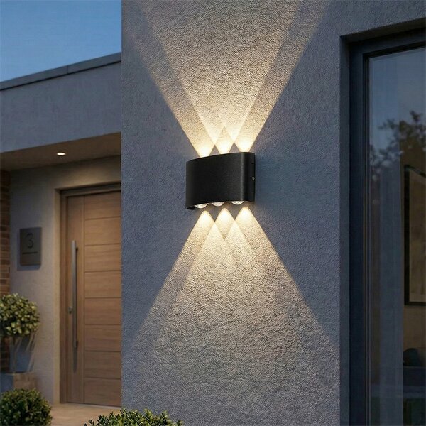Vonkajšia nástenná lampa čierna vrátane LED 6-svetlo IP54 - Silly