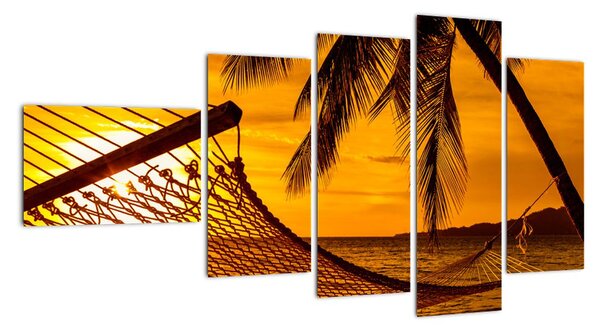 Západ slnka na pláži, obraz (Obraz 110x60cm)