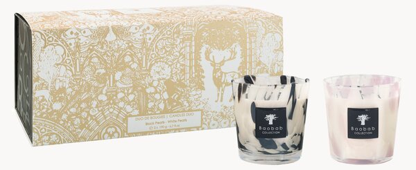 Vonné sviečky White Pearls & Black Pearls (Orchid & Grapefruit), 2 ks